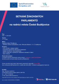 17.5. 2024 pozvánka na setkání žákovských parlamentů na radnici města Č. Budějovice